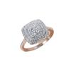 European and American style, luxurious, pillow-shaped, princess-cut, multi-layered diamond ring Delicate ring with a design featuring small,