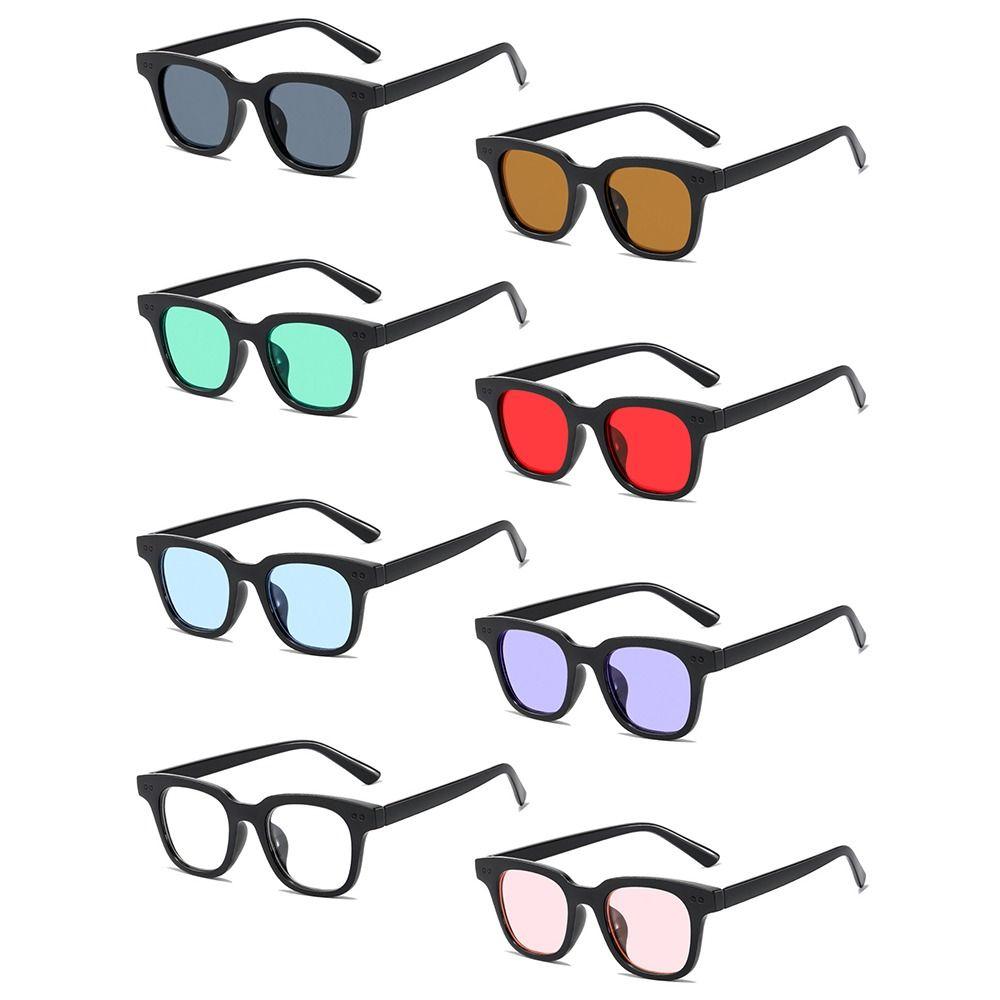 Colorful Ocean Lens Sun Glasses Summer Shades Retro Square Frame Sunglasses for Women & Men