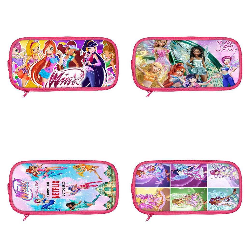Winx Club Magic Reprint Polyester Pencil Box With Multiple Compartments For School