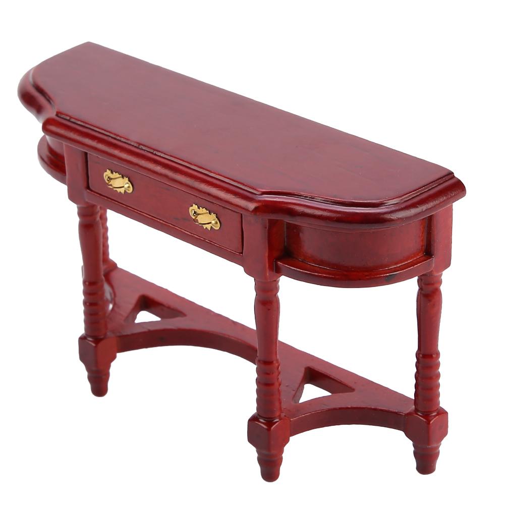 1:12 масштаб кукольный домик полукруглый стол модель миниатюрная деревянная мебель стол детский подарок