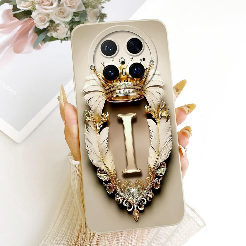 Case For Huawei Mate 70 Pro Cover Aesthetic Luxury A-Z Letter 2D Painted Silicone Casing For Huawei Mate 70Pro PLR-AL00 PLR-AL50