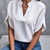 Funlingo Women's Cap Sleeve V Neck Tops Dressy Casual Chiffon Blouses Summer Work Shirts for Business 2026