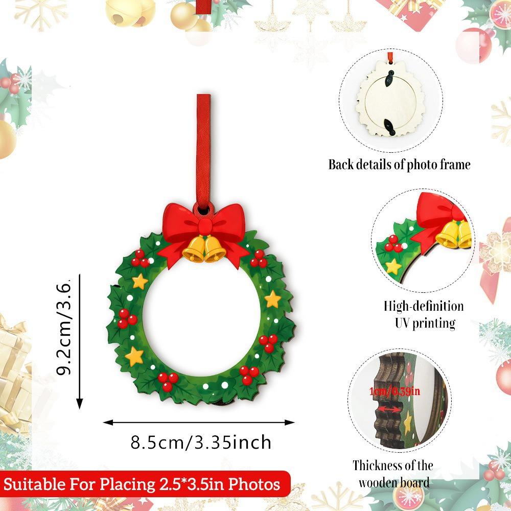 Bulk Set Christmas Photo Frame Hanging Rope DIY Pendant Decoration For Dinner Party