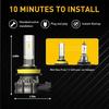 LED Fog Driving Light H11 H16 H8 6500K White Super Bright Error Free