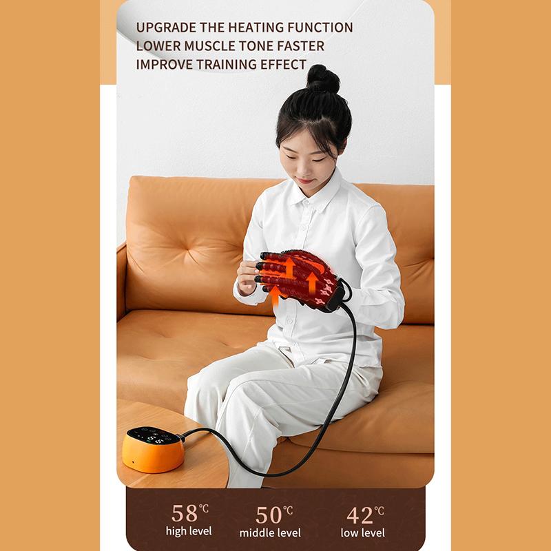 Rehabilitation Robotic Gloves with Heating Stroke Hemiplegia Hand Rehabilitation Device Finger Trainer Hand Massager