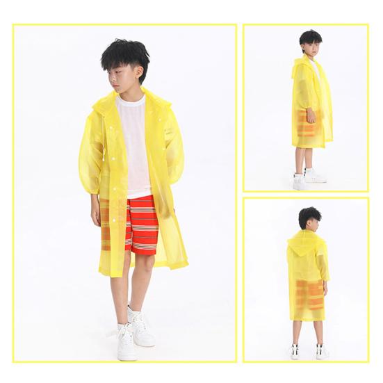 Детский плащ для мальчиков и девочек, прозрачный длинный дождевик с капюшоном из ЭВА, уличная дождевик