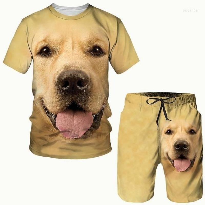 New Men's Pet Dog Suit 3D Printed Men T-shirt Shorts Set Sportswear Tracksuit Summer O Neck Short Sleeve Cool Clothing Suit