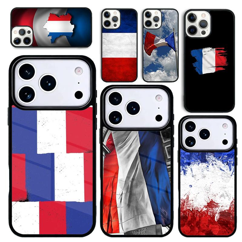 Чехол Case для iPhone 17 Air 16 Pro Max 15 Plus 11 13 Mini 14 12 Задняя крышка телефона Флаг Франции