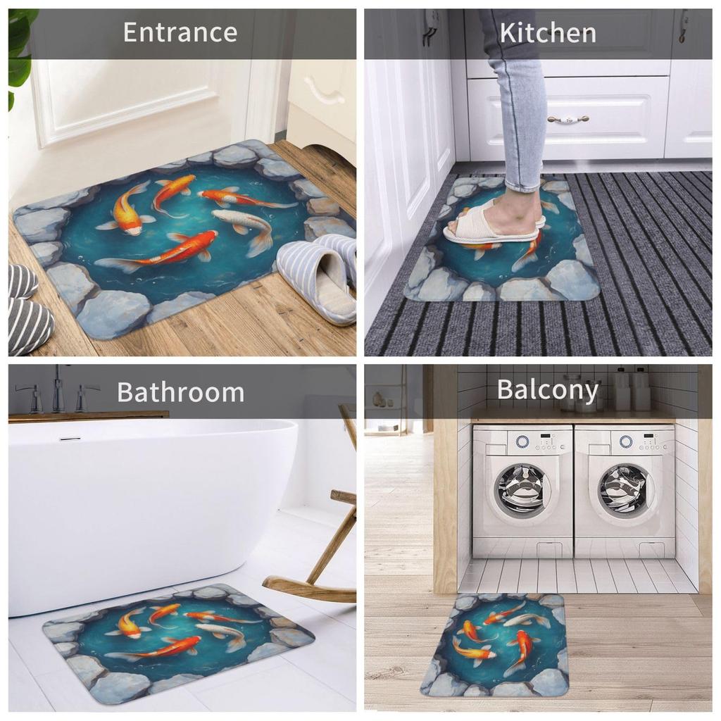 3D Stone Front Door Mat Trap Optical Visual Illusion Rugs Entrance Brick Bottomless Hole Area Rug Playroom Floor Carpet Mat