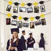 Black Gold Graduation Photo Banner Celebrate Picture Banner Graduation Hanging Decor  Classmates