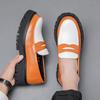 Весенне-осенние мужские туфли большого размера с низким верхом, на толстой подошве, увеличивающие рост, кожаные, в стиле ретро, повседневные, трендовые, для молодых мужчин