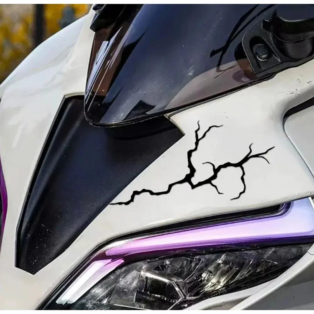 2PCS Reflective Lightning Motorcycle Stickers Waterproof for DIY Motorbike Helmet Windshield Scooter Self-adhesive Vinyl Decals