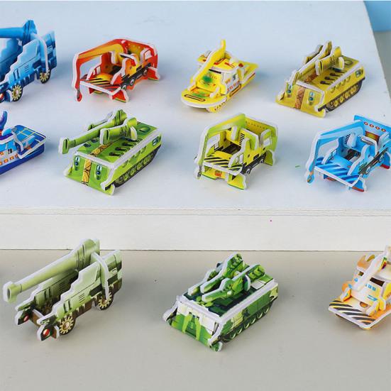 100 шт./компл. детская 3D игрушка-головоломка с номером животного, динозавра, самолета, танка, волчка, познание, 3D головоломка, сборка, образовательный игровой комплект для малышей