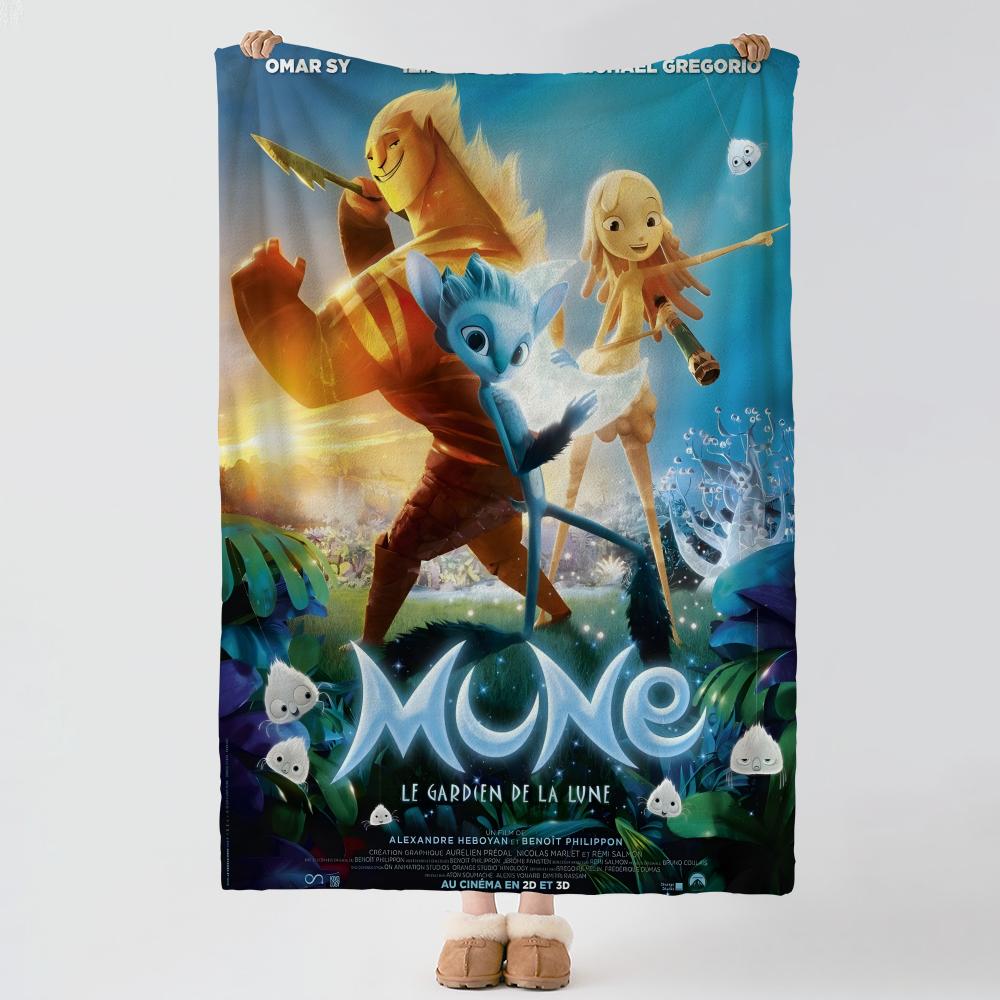 Фильм M-Mune Хранитель Луны-n Бросок Толстое Уютное Фланелевое Одеяло, Многоцелевое Использование В Помещении На Улице Ежедневный Сон