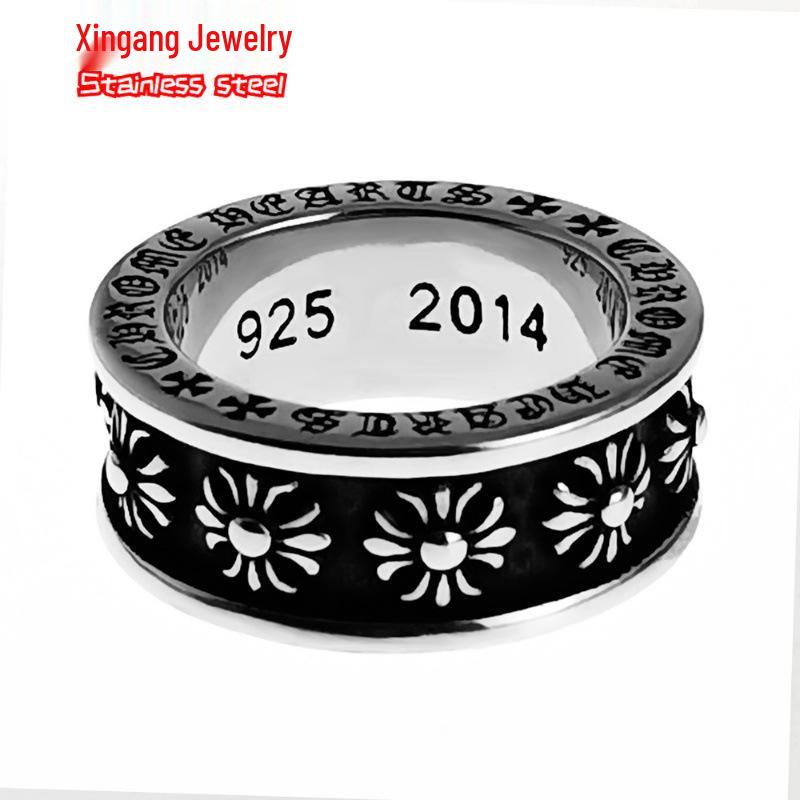 Кольцо-крест из титановой стали для мужчин - Европейский и американский хип-хоп стиль