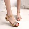 Fashion Cross-border Large Size New Sandals Fashion Sweet Rhinestone Women's Shoes Fish Mouth Cow Sole Sandals