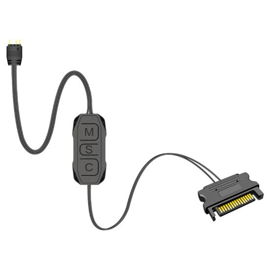 Контроллер AR-1 ARGB, удлиненный кабель, широкая совместимость, 3-контактный разъем SATA, черный мини-контроллер RGB