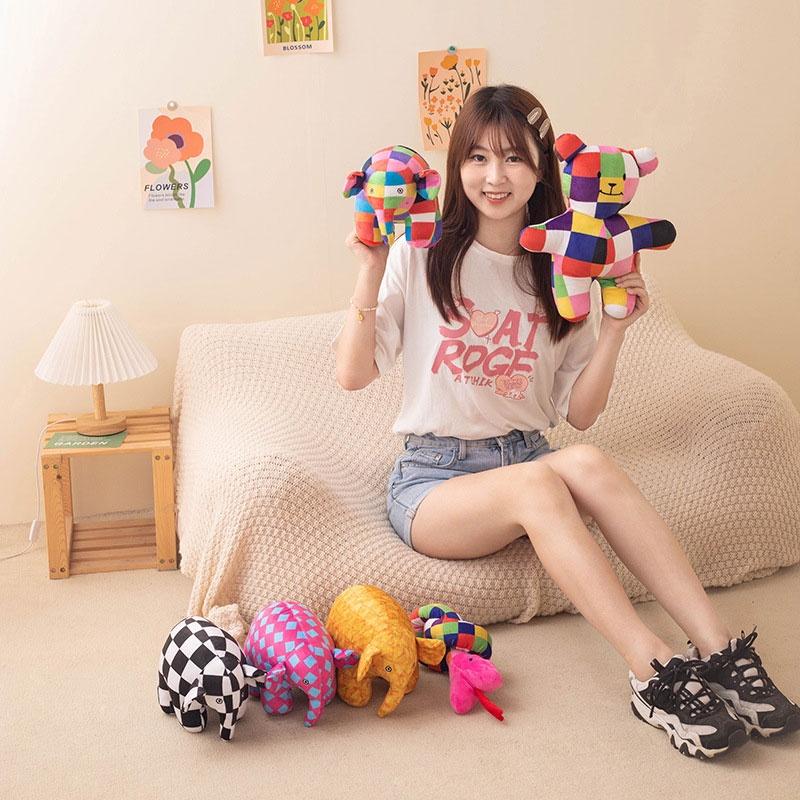 Elmer's Colors Stuffed Animal Cute And Cuddly Elephant Plushie For Kids