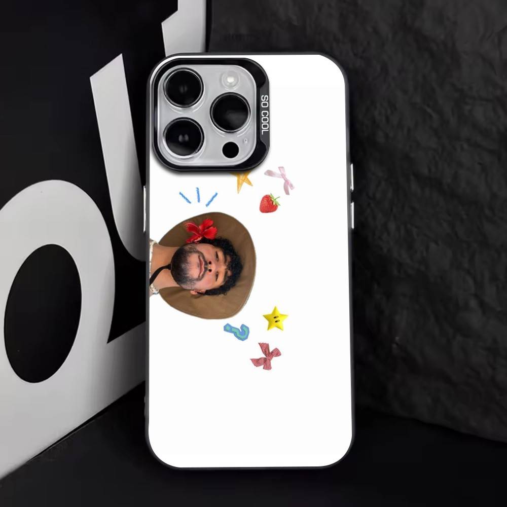 Bad Bunny Phone Case For iPhone 17,16,15,14,13,12,11 Plus,Pro Max,XS,Colorful Silver Black Cover