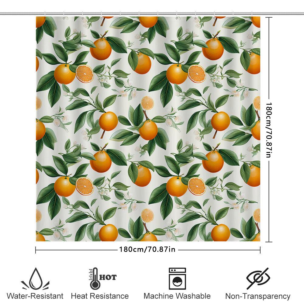 Яркая Оранжевая Цветочная Шторка для Душа Современный Декор для Ванной Водонепроницаемая Ткань С Крючками в Комплекте