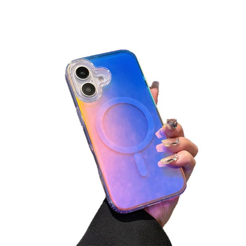 Применимо к чехлу для мобильного телефона Apple 11 iPhone11 глянцевый лазерный гофрированный узор цветной чехол 11promax магнитный защитный чехол