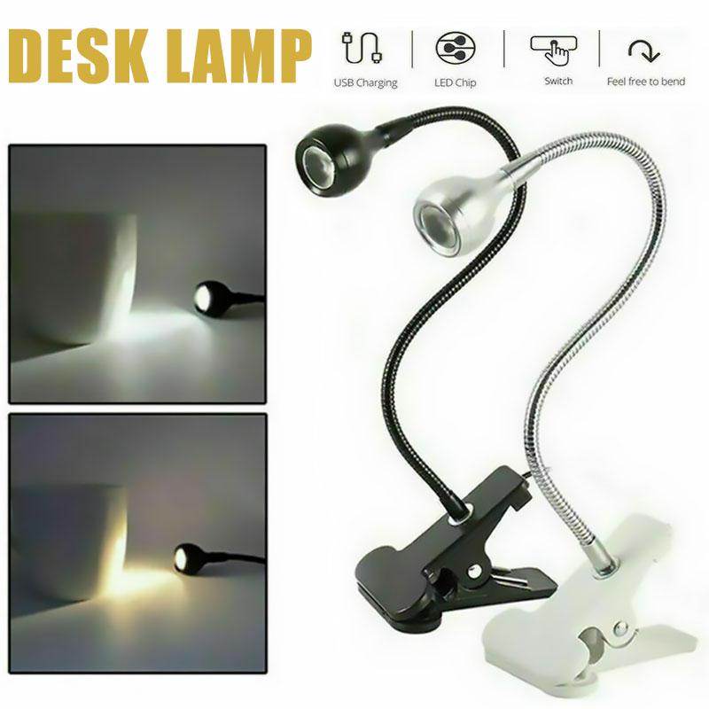 USB Powered LED Reading Desk Lamp With Flexible Gooseneck And Adjustable Brightness For Office And Study Use