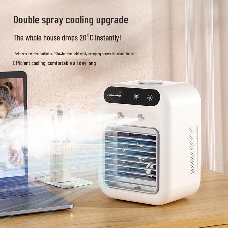 Portable Mini Air Cooler & Humidifier – Silent Desktop Dorm Fan for Cooling