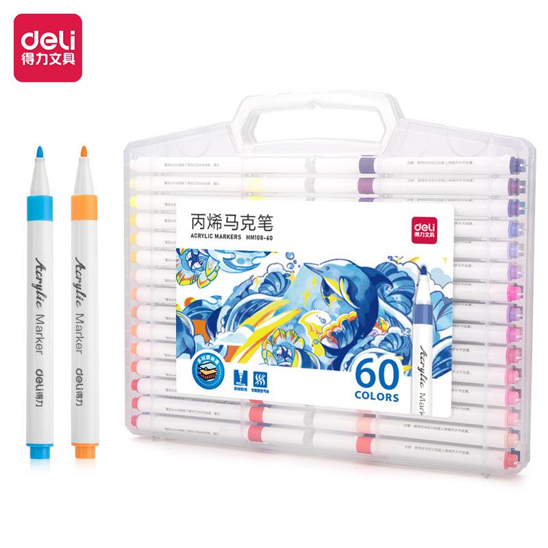 Deli HM108 Student Special Color Pen Acrylic Marker Set with Plastic Material for Acrylic Paint