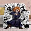 Фланелевое одеяло Аниме Jujutsu Kaisen - Мягкое, теплое, идеально подходит для дивана, кровати, кемпинга, путешествий, офиса, домашнего декора -QJY