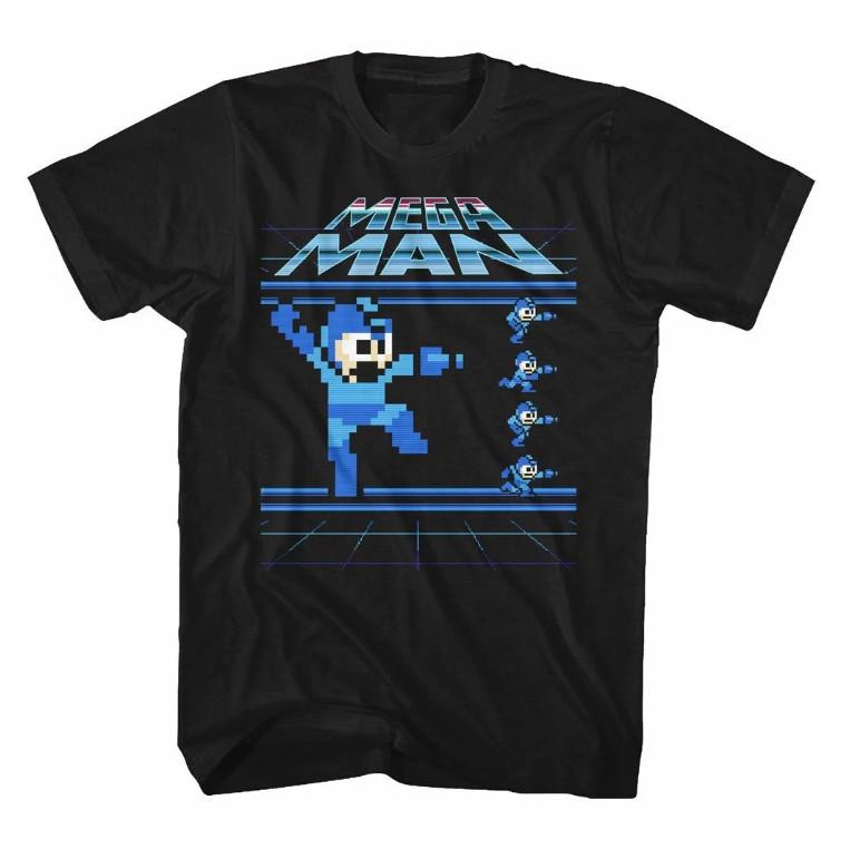 Футболка Mega Man Megamen Винтажная с графикой из видеоигры Мужская Взрослая Черная S-5XL