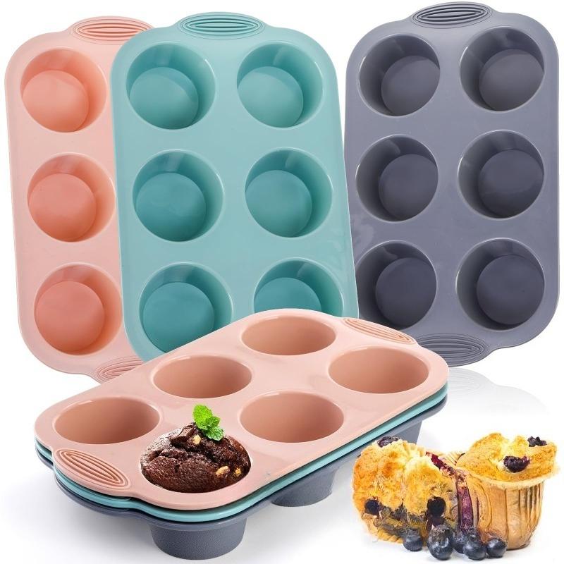 BEPAN 1PC 6 Grid Cake Silicone Baking Pan Chiffon Mousse Cake Mold Household Baking Tools Bread Baking Pan Kitchen Tools