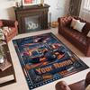 Truck Theme Crystal Velvet Rug Personalized Custom Name Text Soft Floor Mat Home Decor