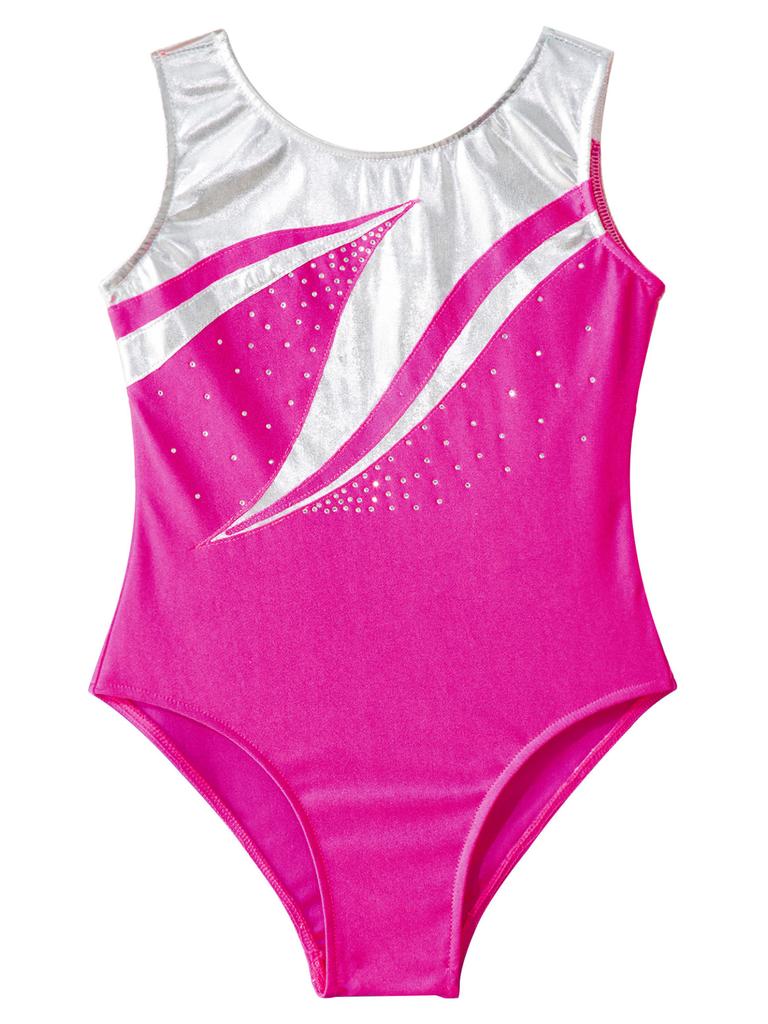 Гимнастические купальники для девочек, блестящие стразы, бронзовая ткань, танцевальная одежда, цельный боди для катания на коньках