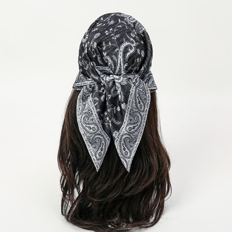 70*70cm Luxury New Paisley Printed Scarves Women's Silk Scarf Floral Hijab Scarves Small Neckties Hairbands Bags Bandana