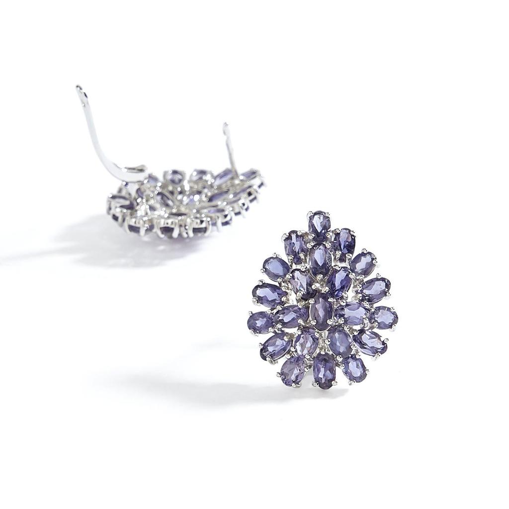 Благородные натуральные овальные лолиты женские Большие серьги 925 стерлинговое серебро Великолепные изящные украшения для подарков на день рождения и годовщину