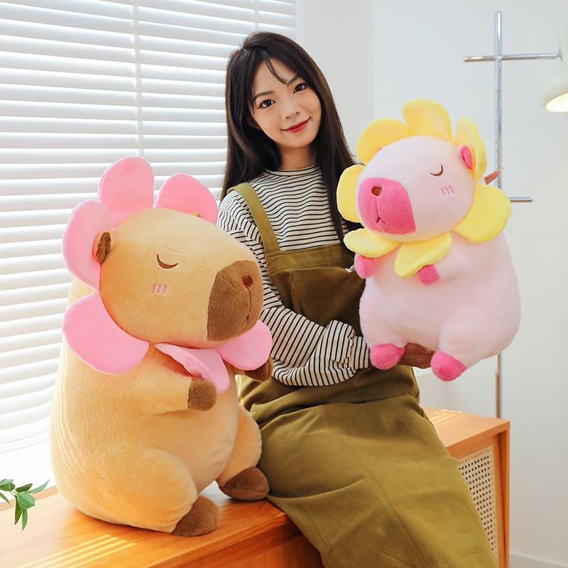 Плюшевая игрушка Капибара Подсолнух Милая кукла Капибара Подарок для девочки Кукла Игровой автомат