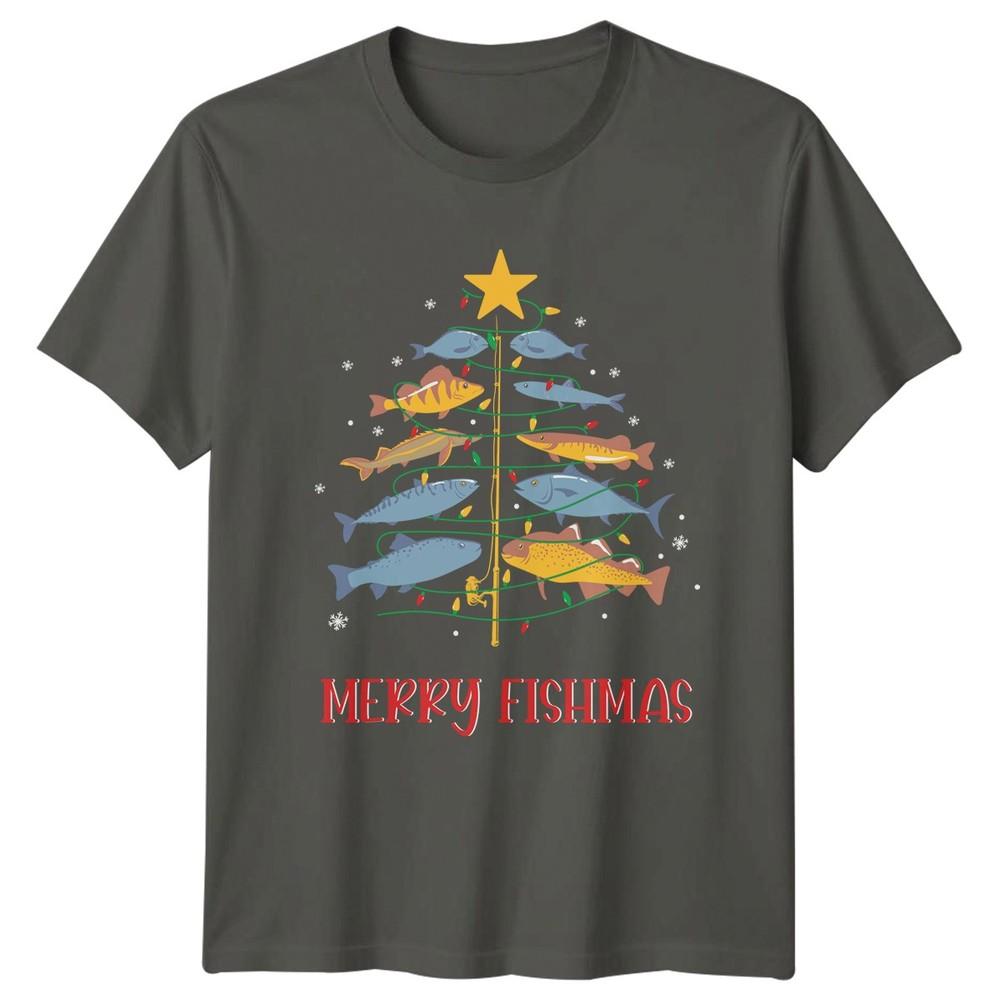 Merry Fishmas TShirt Christmas Fishing Christmas Gift For Him And Her
