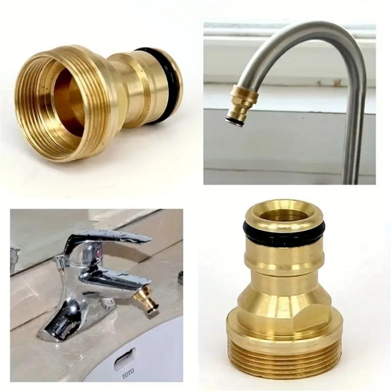 1Sets Garden Hose Quick Connect Water Hose Fitting 3/4 Inches Brass Female And Male Connector