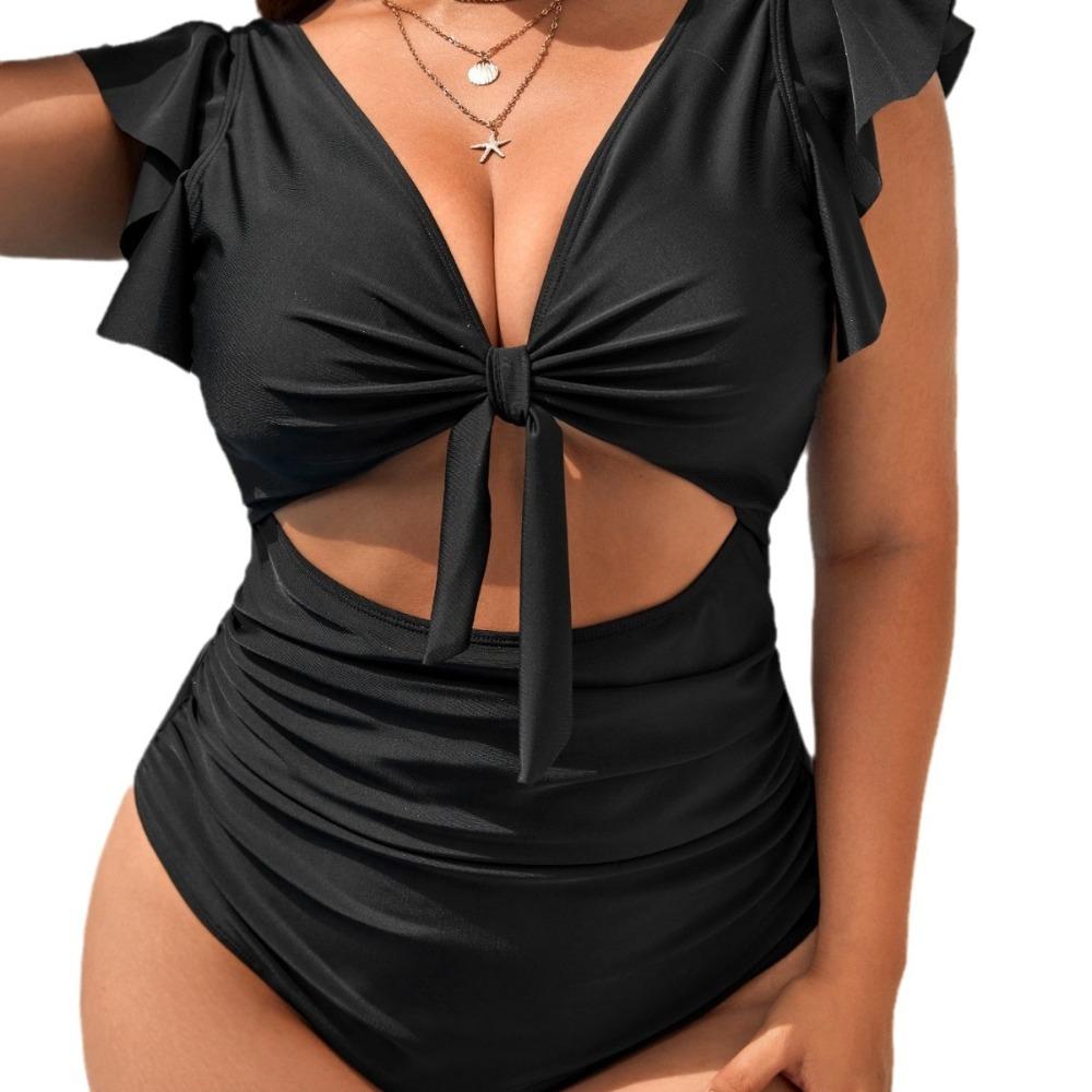 Бикини новый сексуальный костюм цельный купальник однотонный многоцветный купальник больших размеров