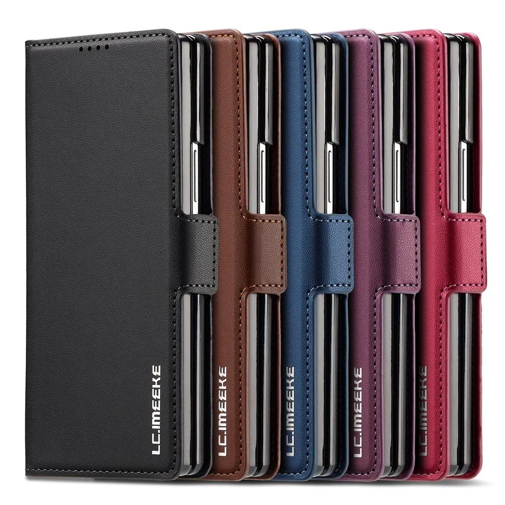 Обложка-кошелек из искусственной кожи для Samsung Galaxy Z Fold 7 6 5 4 3 Fold7 Fold6 Fold5 Fold4 5G Чехол для телефона с держателем для карт Защитный