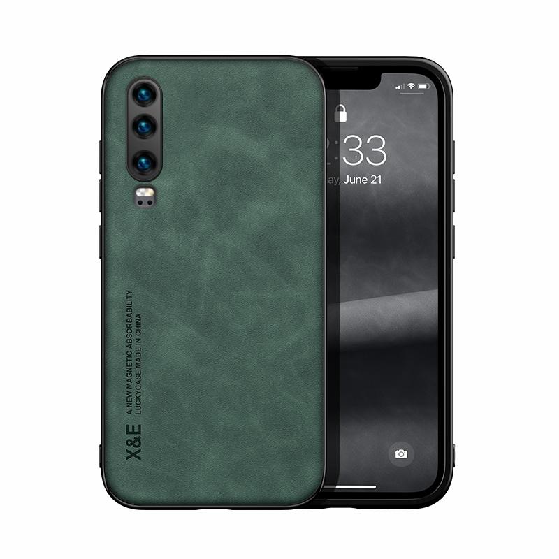 Роскошный кожаный чехол для Huawei P20 P30 P40 P50 P60 Pro, чехол с металлической пластиной, автомобильный держатель для Huawei Mate 20, 30, 40, 50 Pro