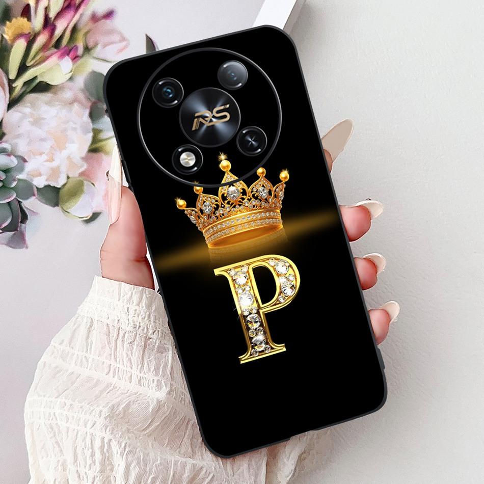 Для ITEL RS4 2025 Модный Чехол для Телефона с Буквой и Короной Для Itel RS4 S666LN Черный Силиконовый Мягкий TPU Чехлы Бамперы