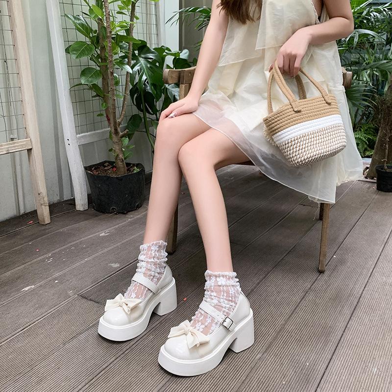 Туфли Мэри Джейн женские туфли с толстой подошвой и большим носком летние весенние туфли с бантом мягкие туфли Sister Single модные и удобные