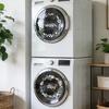 Статическая наклейка прозрачная с принтом гирлянды и цветов, статически прилипающая этикетка, без клея, для стиральной машины