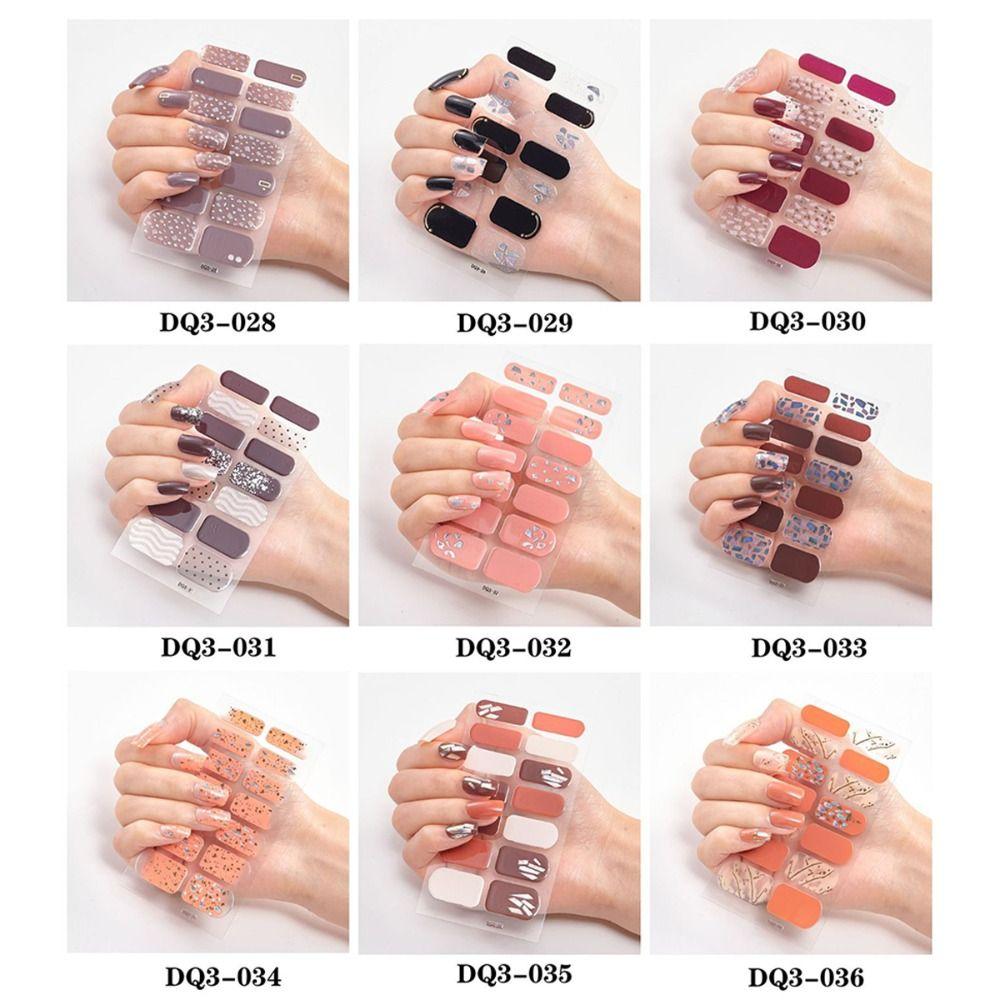 5 листов блестящих гелевых наклеек для ногтей, полоски, наклейки для дизайна ногтей, изготовление ногтей своими руками