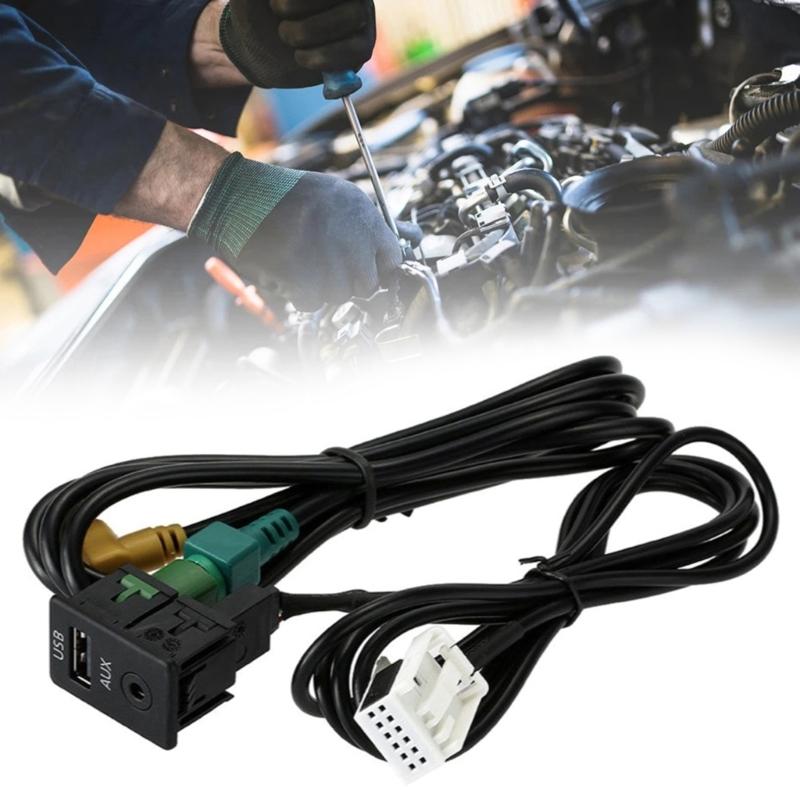 Replacement AUX USB Switches Port Socket & Cable USB AUX Switches Plug with Cable for RCD510 RCD310 Auto Accessories