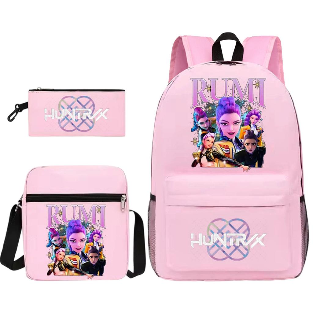 Girls Backpack College Large Capacity Lightweight Travel Backpack Bag Three-Piece Set