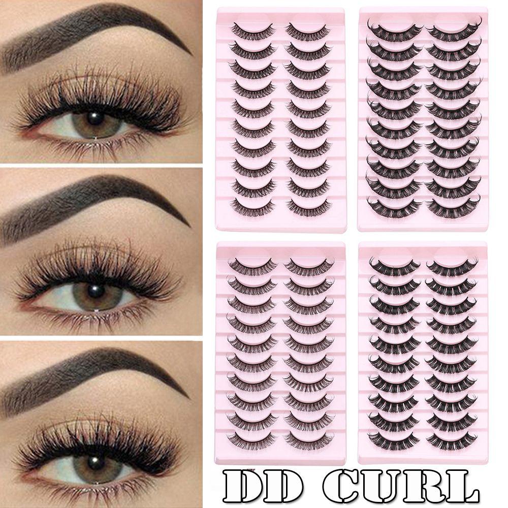 10 пар накладных ресниц 10-23 мм Ресницы многоразовые накладные ресницы DD изгиб русский изгиб ресницы 3D норка