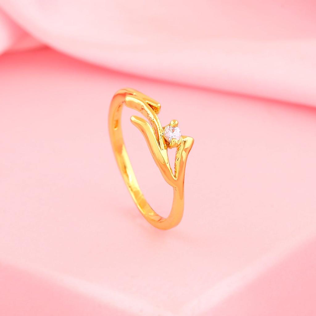 Женское позолоченное кольцо на палец Estele с CZ Splendid