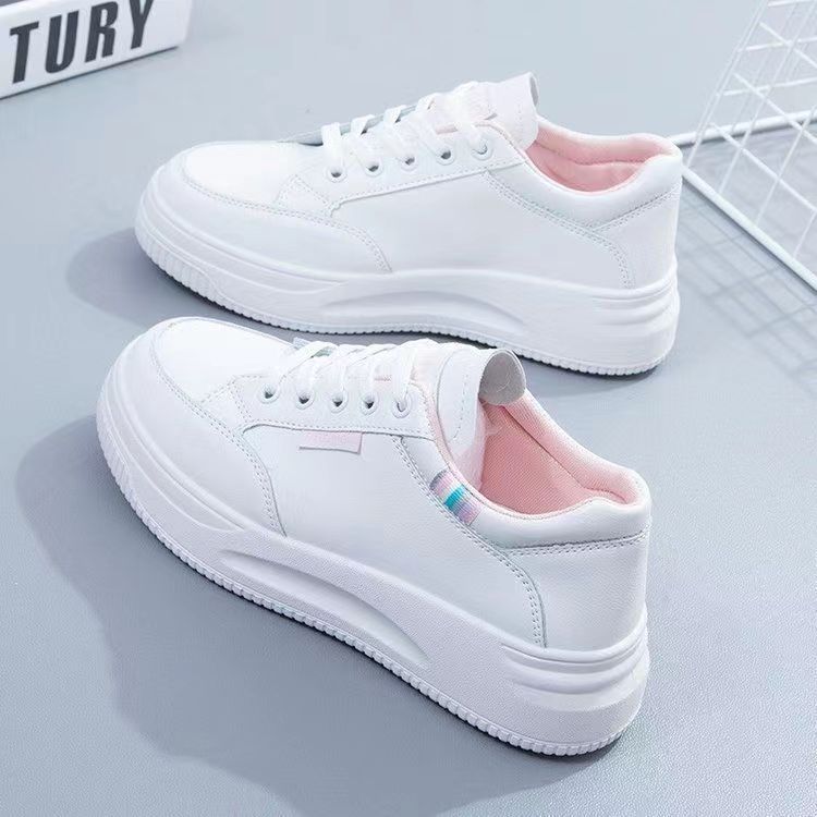 Маленькие белые туфли женские весна-осень 2024 года новые туфли на толстой подошве ins tide туфли в стиле колледж мягкая подошва универсальные повседневные туфли